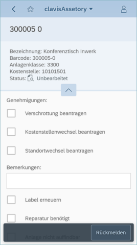 clavis Fiori App Anlageninventur – clavisAssetory - Detail