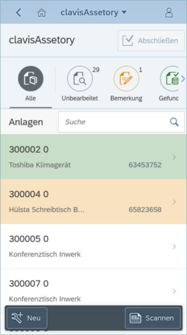 clavis Fiori App Anlageninventur – clavisAssetory - Überlick