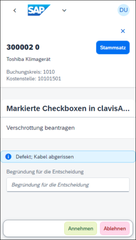 clavisApproval Detailansicht