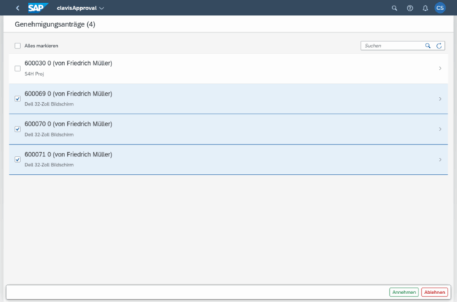 Genehmigungs-Workflow bei Änderungen zum Anlagevermögen - clavisApproval - Übersicht